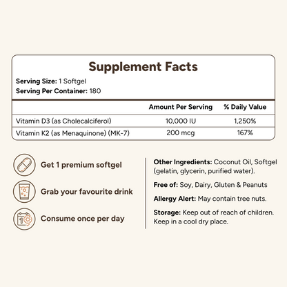 Vitamin D3 + K2 Hair Growth Capsules